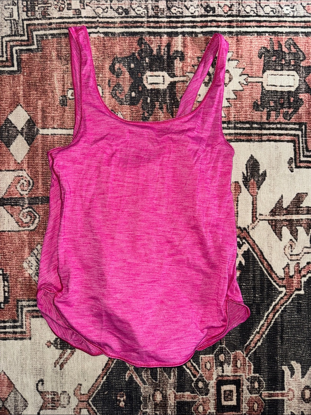 lululemon athletica Bright Pink Heathered Scoop Tank
